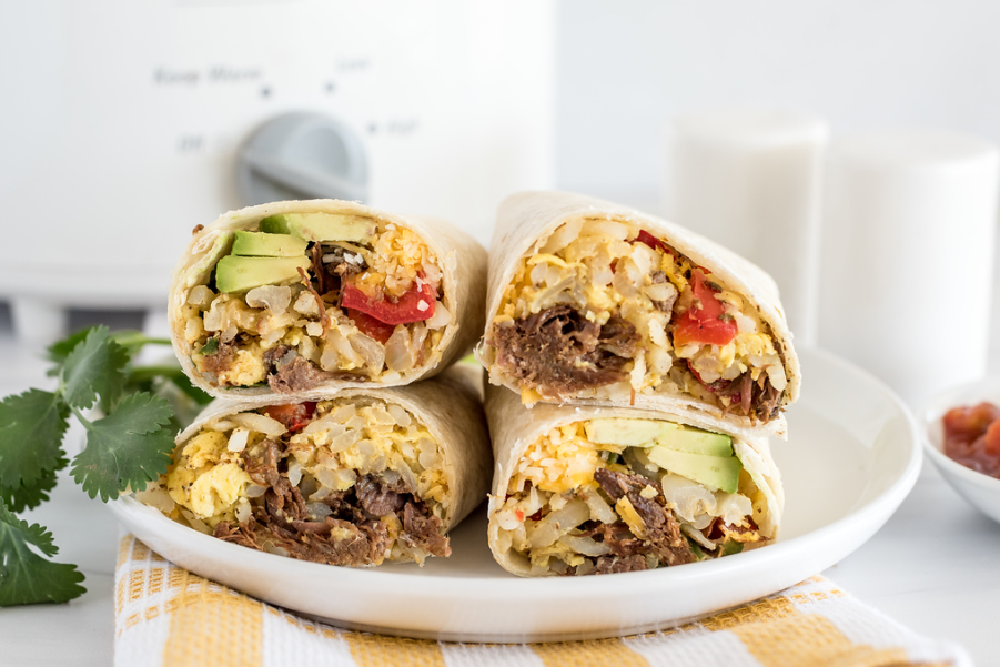 Carne Asada Breakfast Burritos