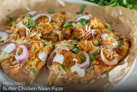Butter Chicken Naan Pizza