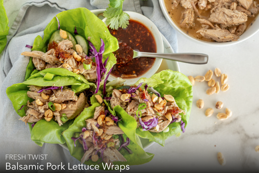 Balsamic Pork Lettuce Wraps